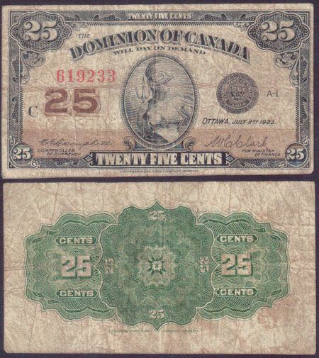 1923 Canada 25 Cents L001651